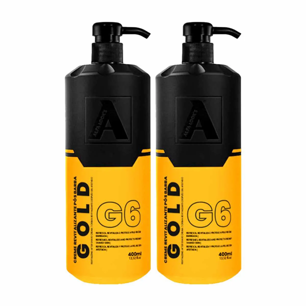KIT 2X CREME PÓS BARBA GOLD G6 350ML ORIGINAL ALFA LOOK&#039S