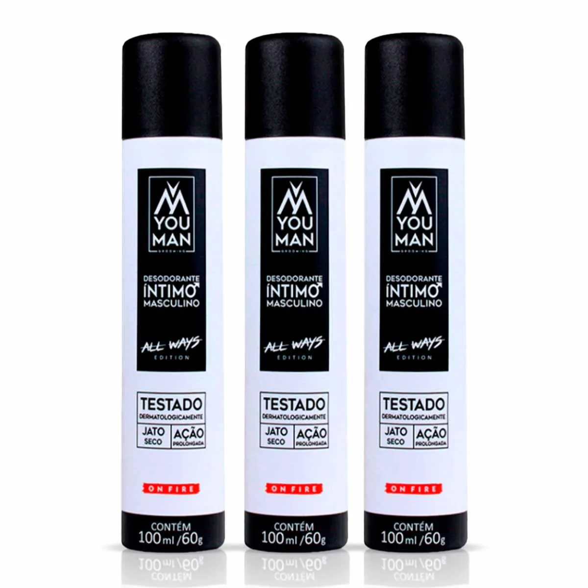 KIT 3X DESODORANTE ÍNTIMO MASCULINO ALL WAYS 100ML YOU MAN