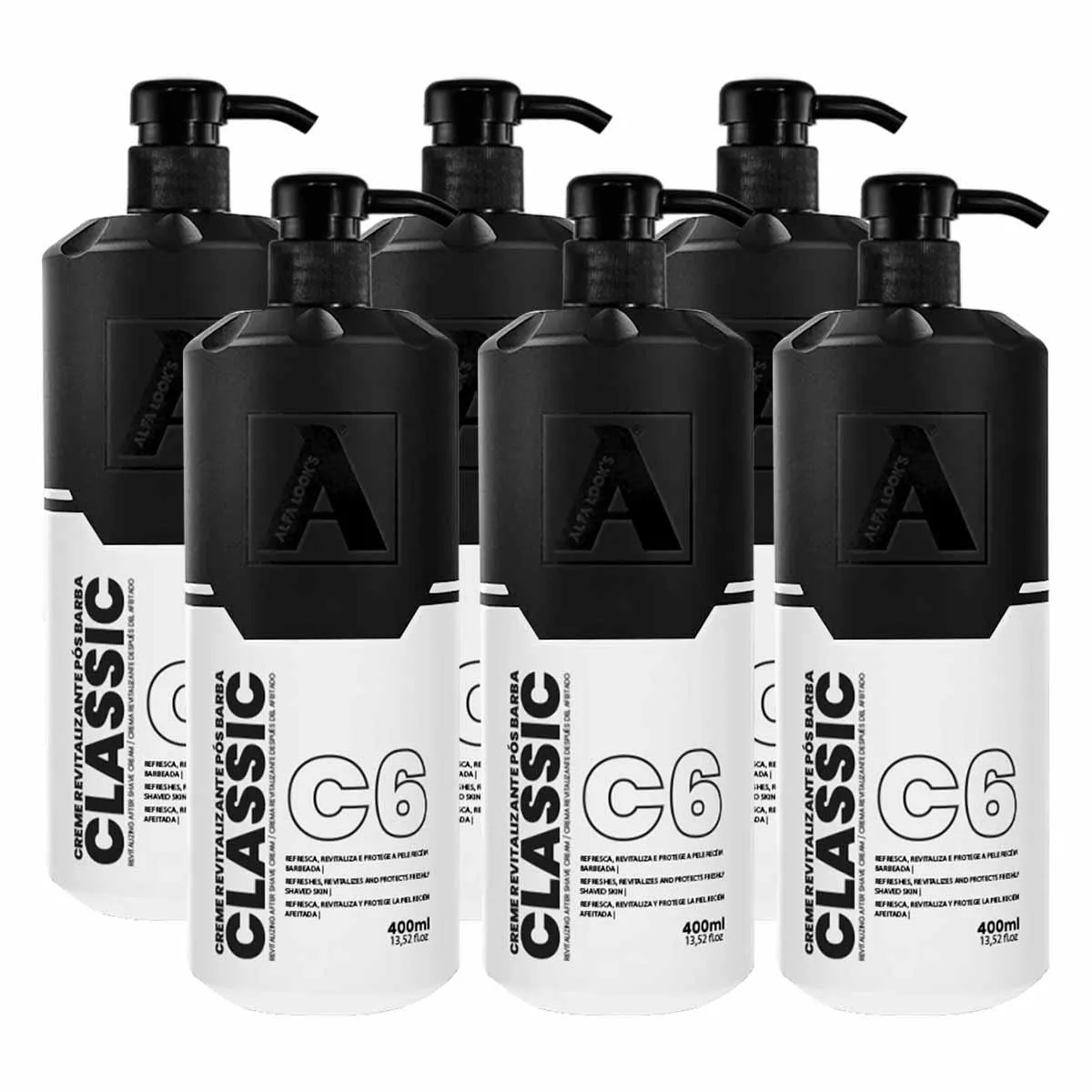 KIT 6X CREME PóS BARBA CLASSIC C6 350ML ORIGINAL ALFA LOOK&#039S