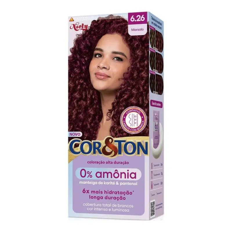 TINTURA COR&TON NIELY 0% AMôNIA 6.26 MARSALA