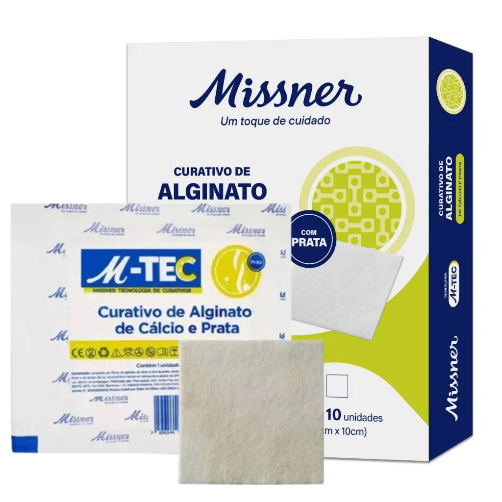 CURATIVO ALGINATO DE CALCIO E PRATA 10 X 10 M-TEC