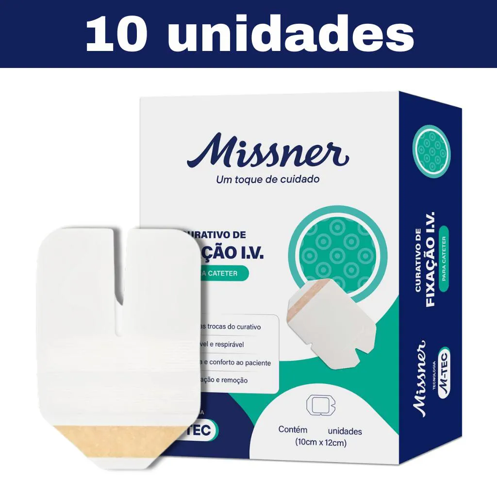 KIT 10 CURATIVO DE FIXAÇÃO IV M-TEC 10CM X 12CM