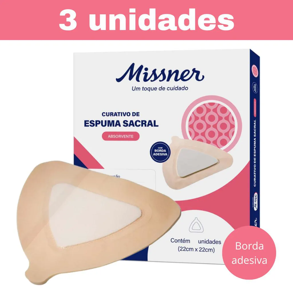 KIT 3 CURATIVO DE ESPUMA SACRAL COM BORDA MISSNER