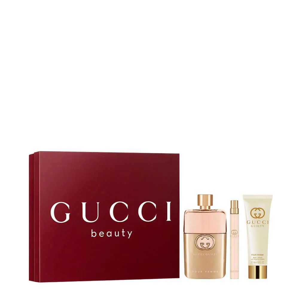 KIT GUCCI GUILTY - EAU DE PARFUM 90ML + BODY LOTION 50ML + TRAVEL SIZE 10ML
