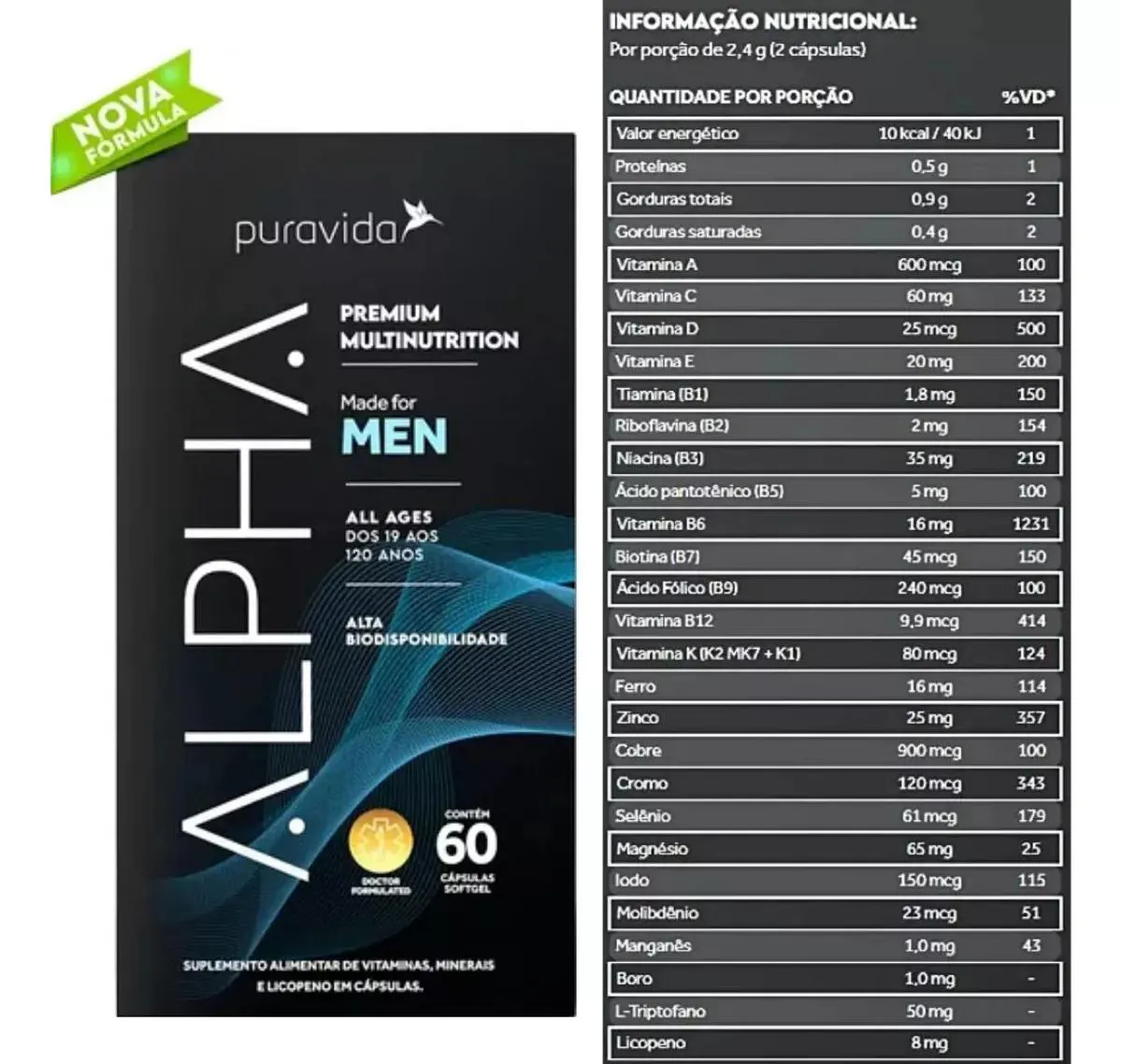 ALPHA MEN (60 CAPS) - PURAVIDA