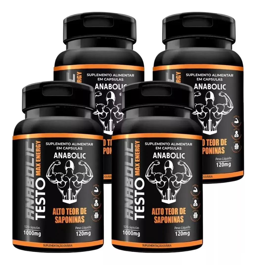 KIT 4 TRIBUS ANABOLIC TESTO ALTO EM SAPONINAS 120 CáPSULAS