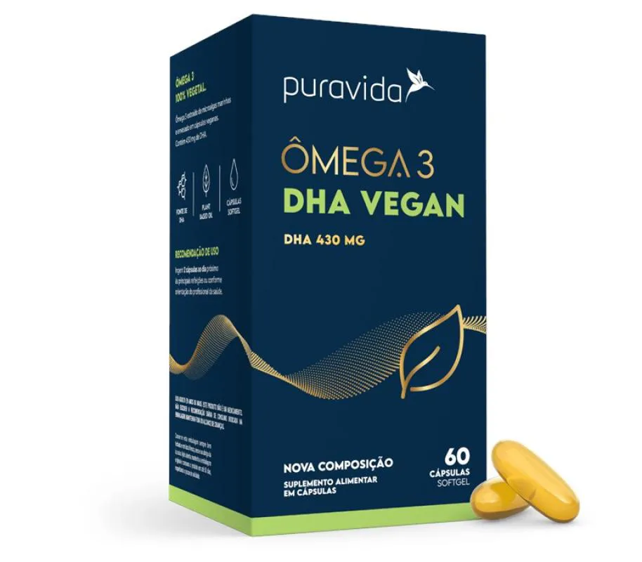 OMEGA 3 DHA VEGAN - (60 CAPS) - PURAVIDA