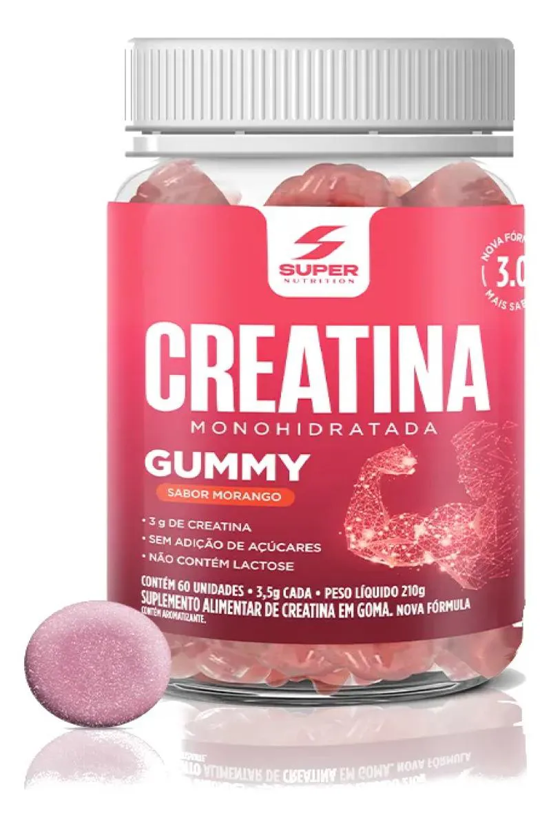 SUPER GUMMY CREATINA (60 GOMAS) - MORANGO