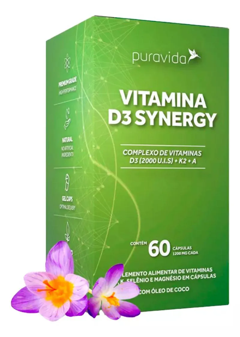 VITAMINA D3 SINERGY (60 CAPS) - PURAVIDA