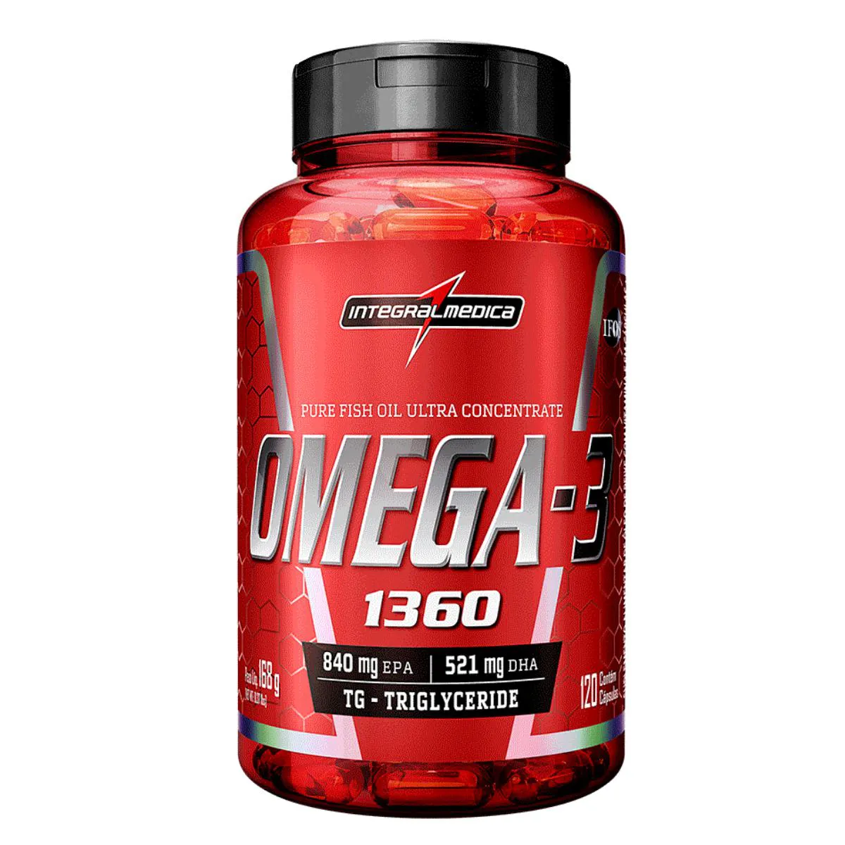ÔMEGA 3 EPA 840MG DHA 521MG INTEGRALMEDICA 120 CAPSULAS SEM Sabor