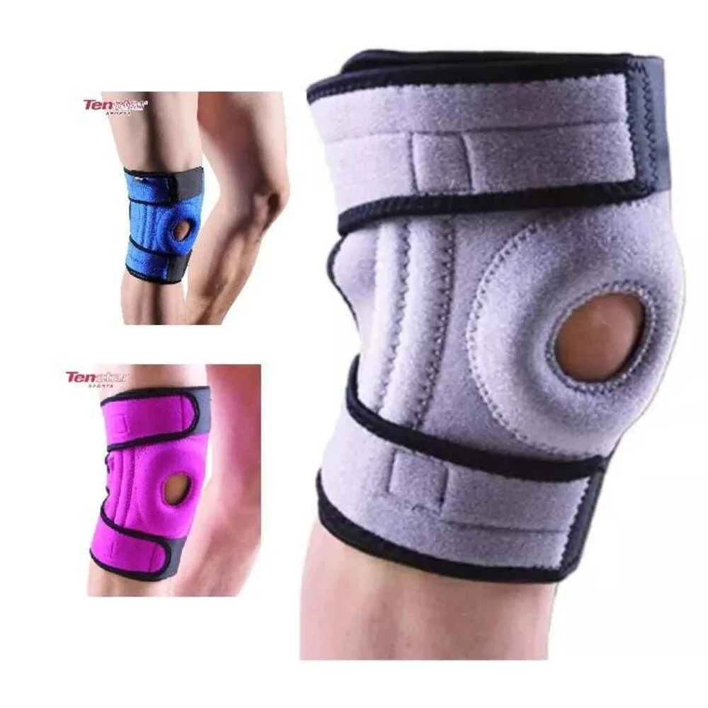 JOELHEIRA NEOPRENE AJUSTáVEL PARA CORRIDA E ESPORTES  SUPORTE ARTICULADO PARA PATELA COM COMPRESSãO ESTABILIZADORA