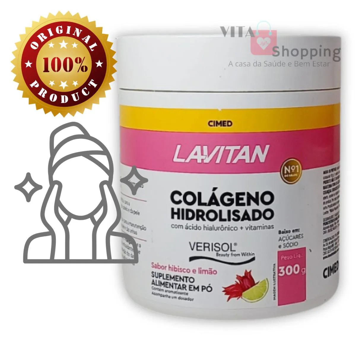 COLáGENO VERISOL COM ÁCIDO HIALURôNICO E BIOTINA - LAVITAN
