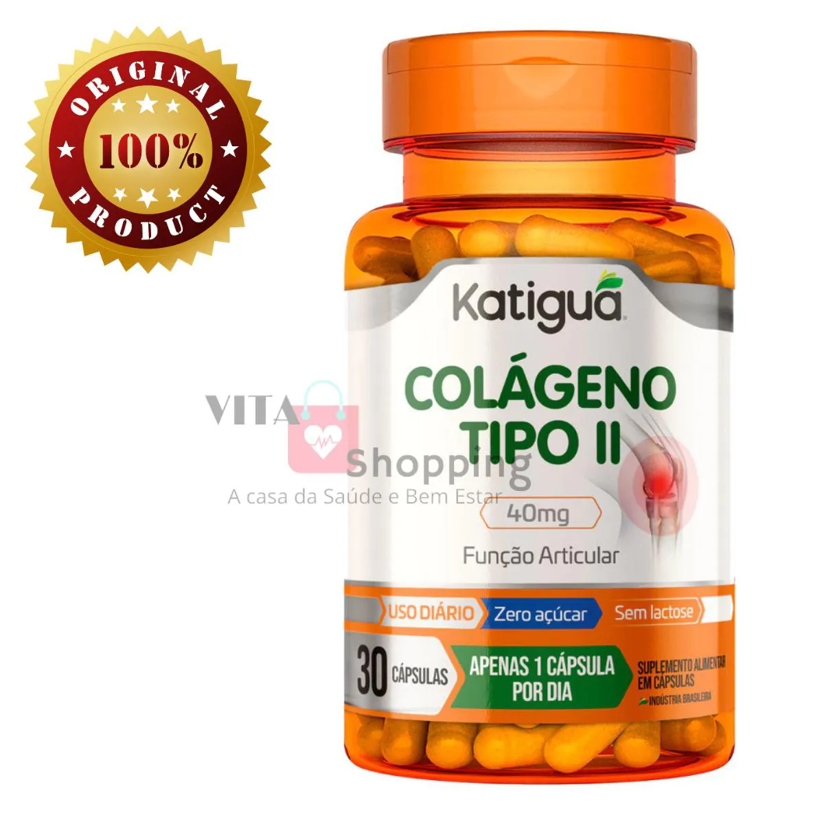 COLáGENO TIPO II 40MG FUNçãO ARTICULAR 30 CáPSULAS - KATIGUá