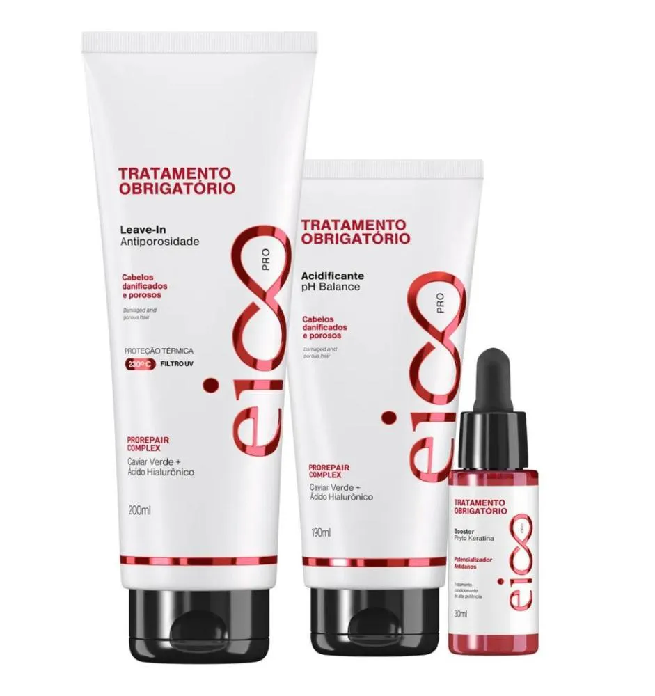 KIT EICO PRO TRATAMENTO OBRIGATORIO - LEAVE IN ACIDIFICANTE BOOSTER