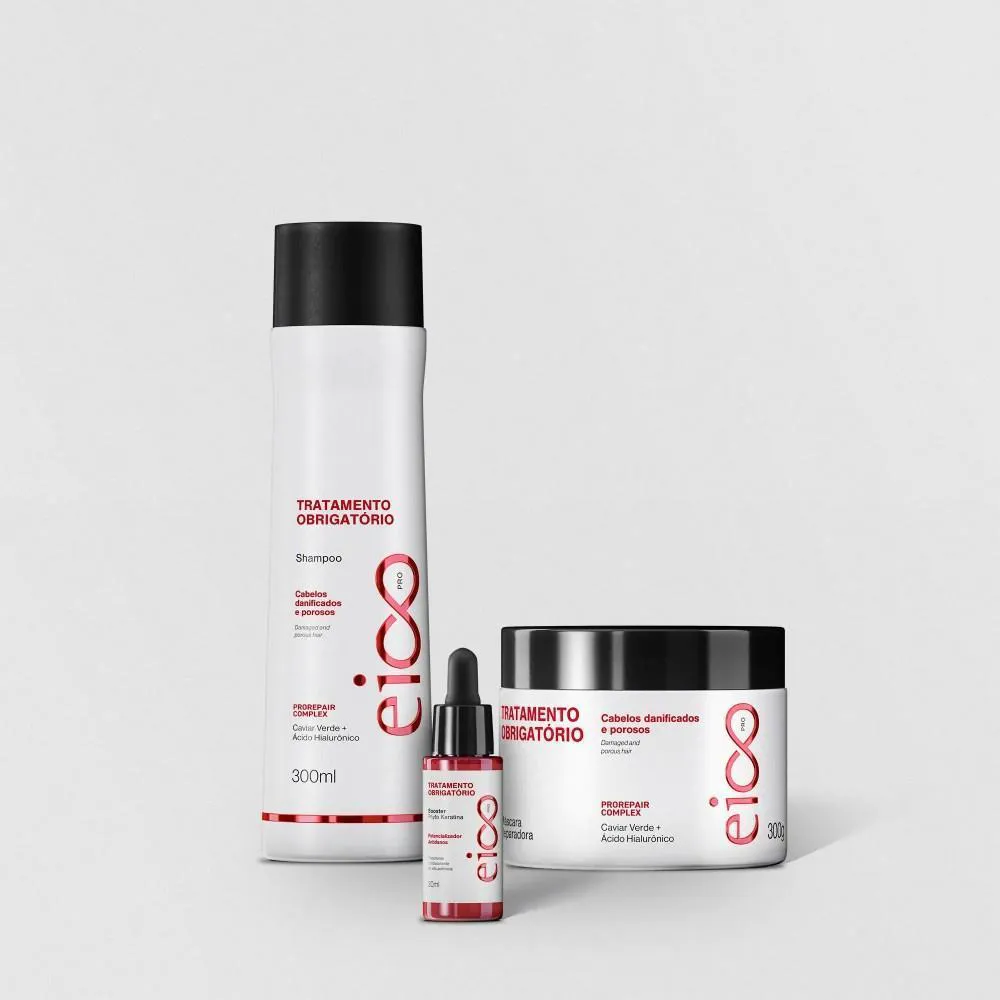 KIT EICO PRO TRATAMENTO OBRIGATORIO - SHAMPOO MASCARA BOOSTER