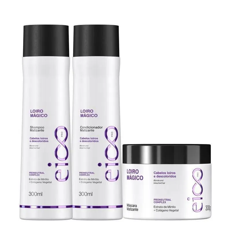 KIT EICO PRO LOIRO MAGICO - SHAMPOO CONDICIONADOR MASCARA