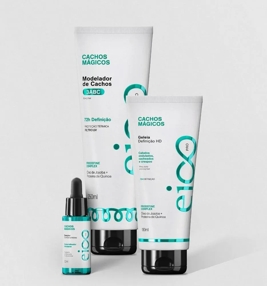 KIT EICO PRO CACHOS DOS SONHOS - GELEIA, MODELADOR ONDAS 2ABC E BOOSTER