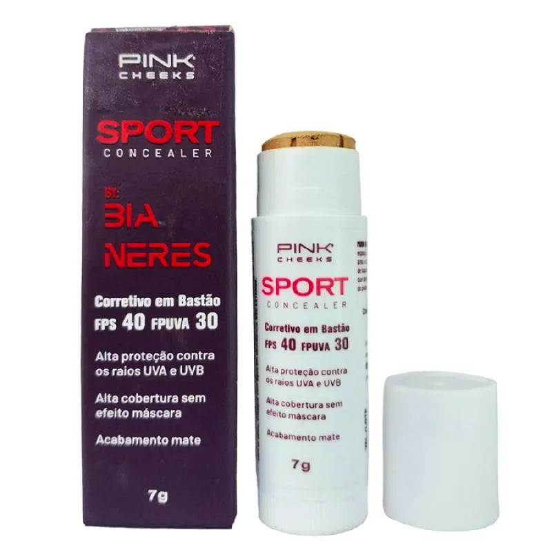 CORRETIVO COM PROTEçãO SOLAR EM BASTãO, PINK CHEEKS, FPS 40,  FPUVA 30 - COR C20 7G