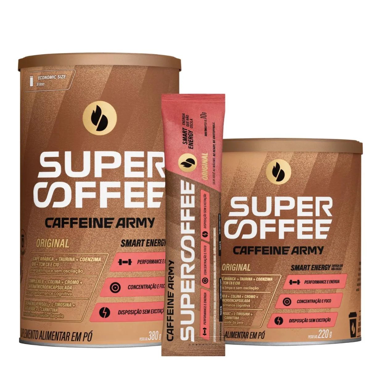 KIT 2X UNIDADES SUPERCOFFEE 3.0 ORIGINAL, CAFé COM AVELã, (1X LATA 380G + 1X LATA 220G), ACOMPANHA 1X SACHê DE 10G
