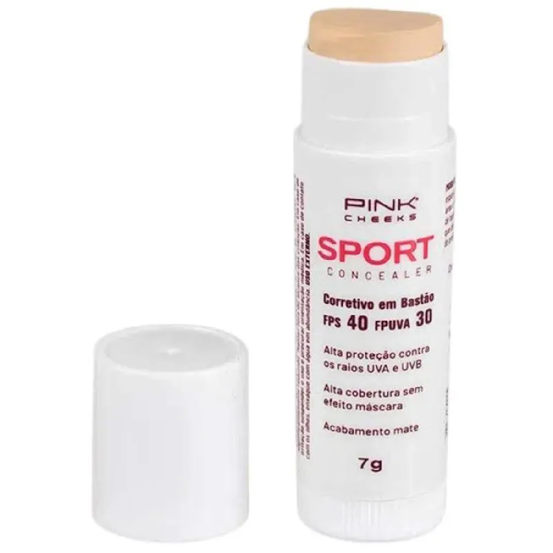 CORRETIVO COM PROTEçãO SOLAR EM BASTãO, PINK CHEEKS, FPS 40,  FPUVA 30 - C10 7G