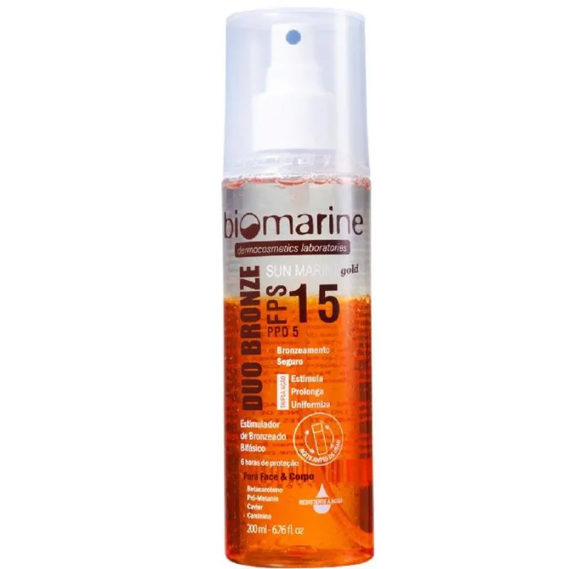 BRONZEADOR BIFáSICO SUN MARINE DUO BRONZE, BIOMARINE, FPS15 200ML