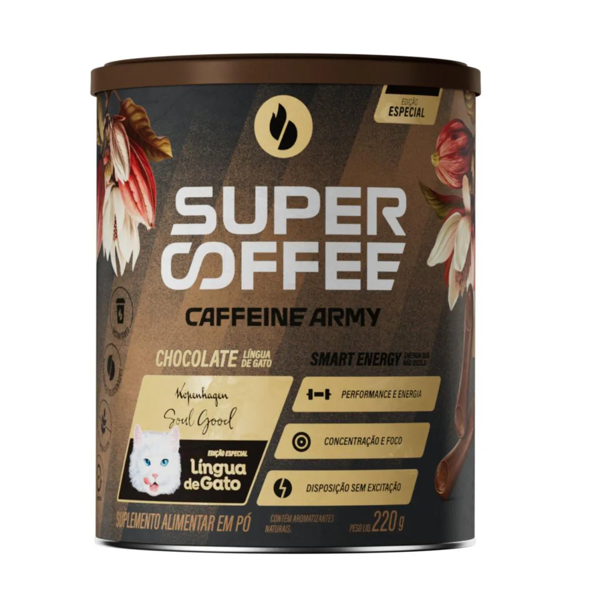 SUPERCOFFEE 3.0 CHOCOLATE LINGUA E GATO KOPENHAGEN, CAFFEINE ARMY, 220G