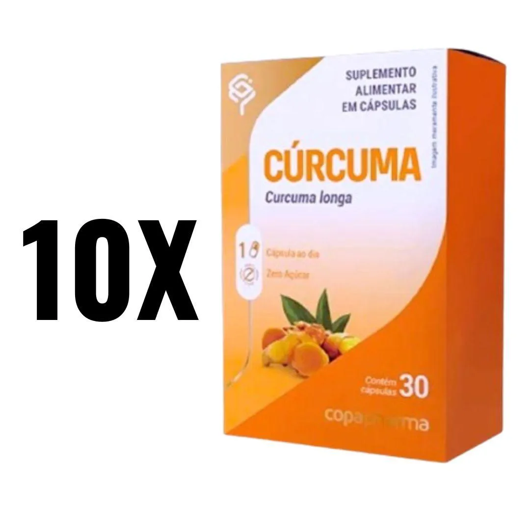KIT 10 CúRCUMA LONGA 30 CAPS COPAPHARMA SEM Sabor