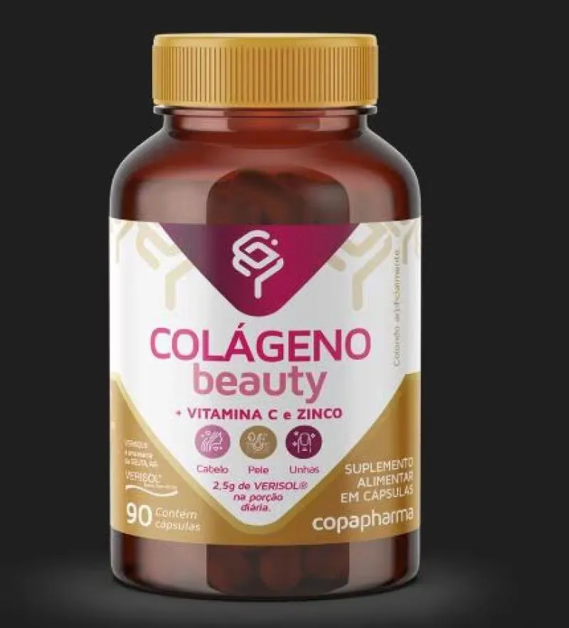 COLÁGENO BEAUTY VIT C ZINCO E VERISOL 90 CAPS COPAPHARMA