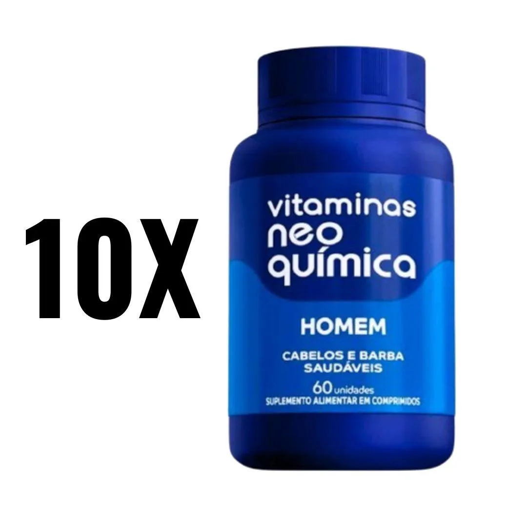 KIT 10 VITAMINAS DE HOMEM 60 CP NEO QUIMICA SEM Sabor