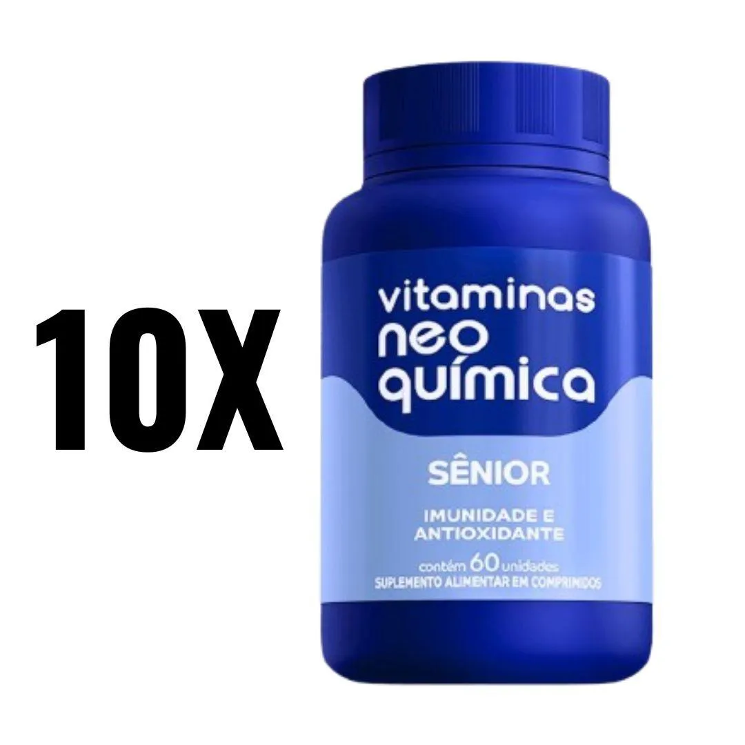 KIT 10 VITAMINAS DE SêNIOR 60 CP NEO QUIMICA SEM Sabor