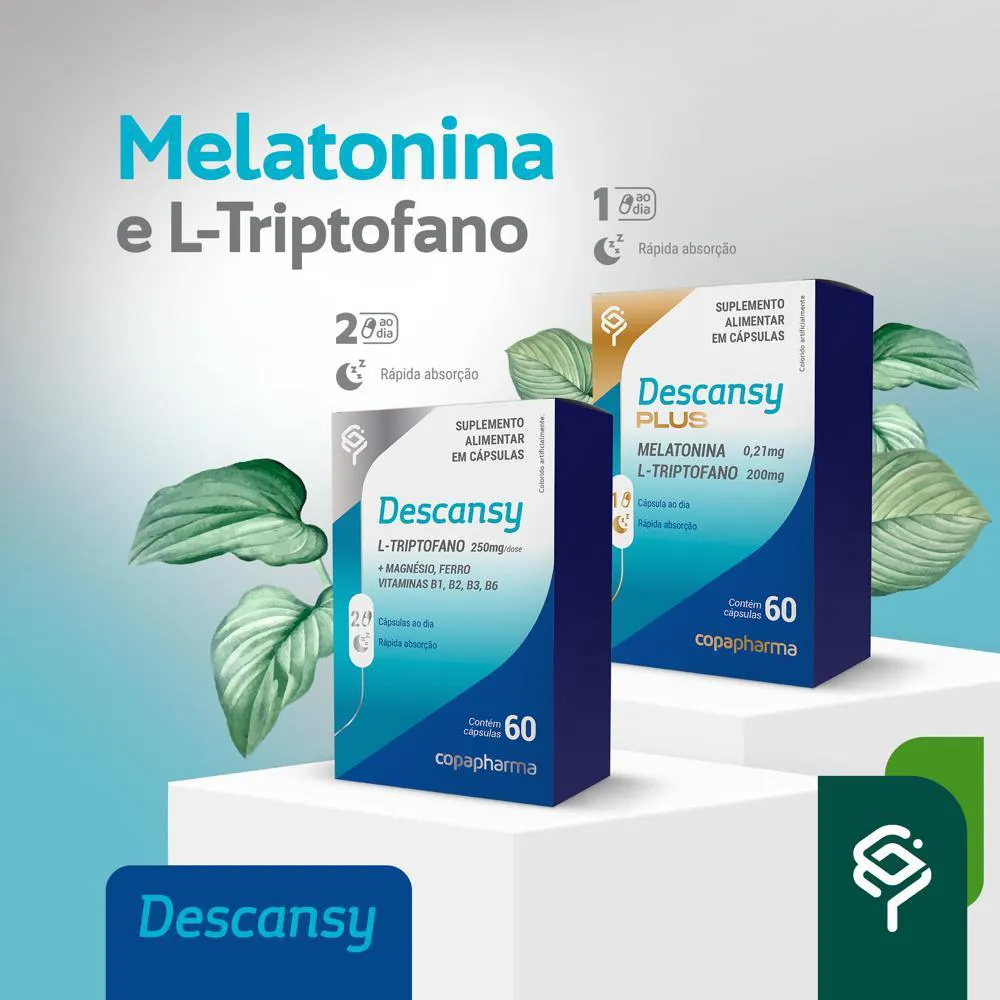 DESCANSY L TRIPTOFANO 250MG 60 CAPS COPAPHARMA SEM Sabor