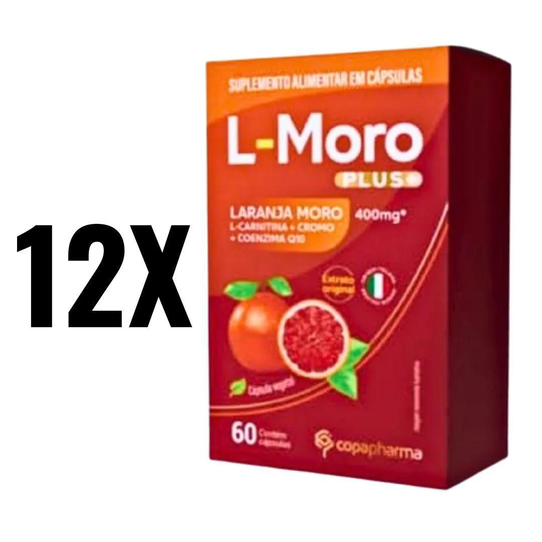 KIT 12 L-MORO PLUS 400MG 60CAPS COPAPHARMA SEM Sabor