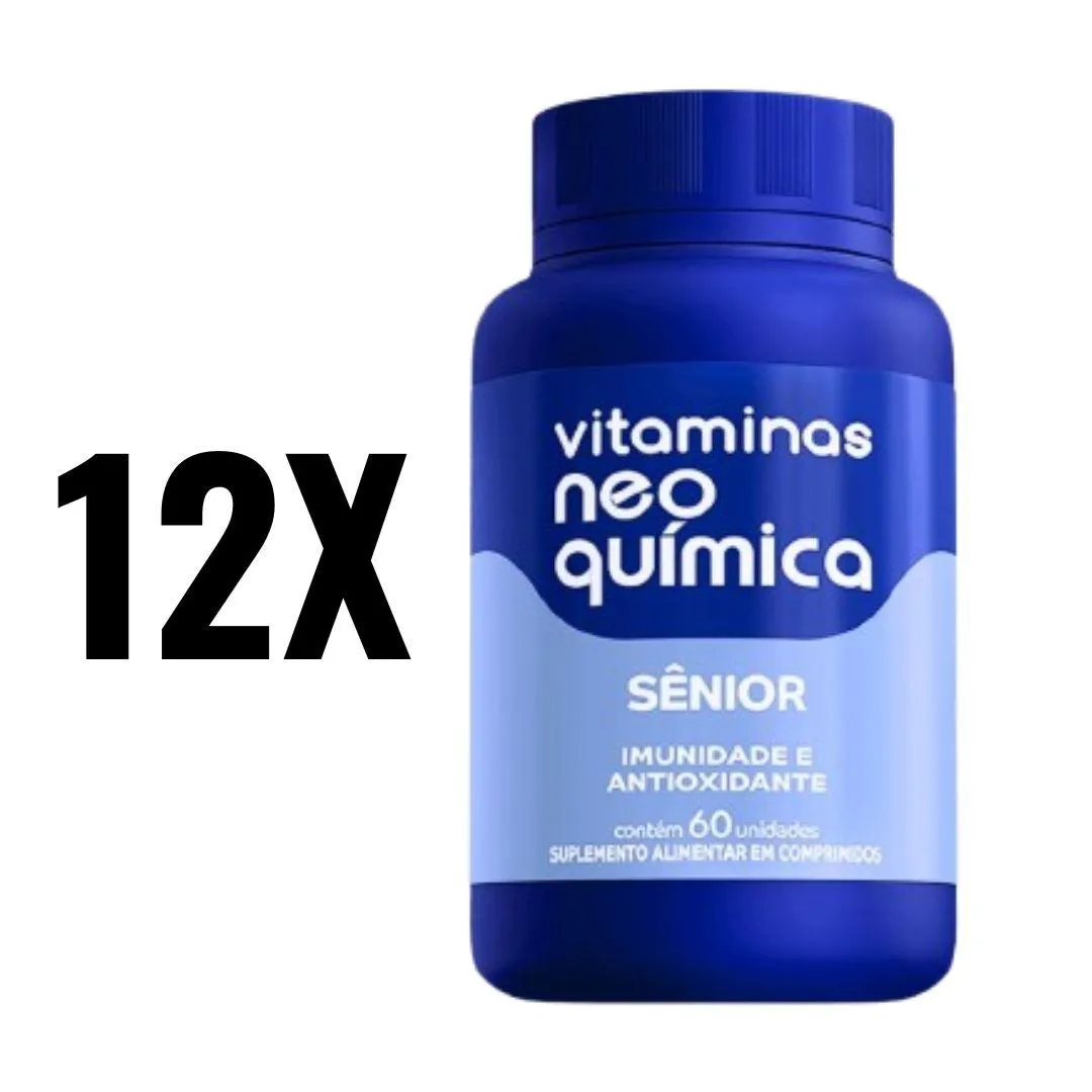 KIT 12 VITAMINAS DE SêNIOR 60 CP NEO QUIMICA SEM Sabor
