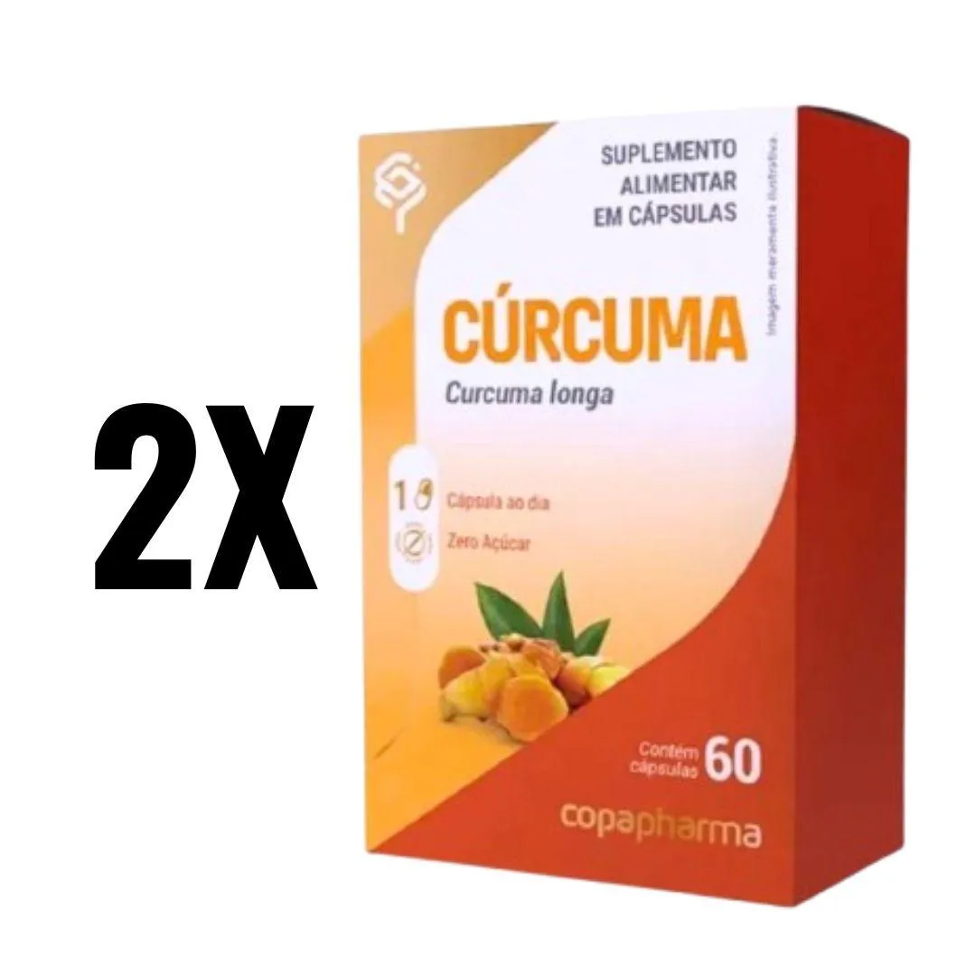 KIT 2 CúRCUMA LONGA 60 CAPS COPAPHARMA SEM Sabor