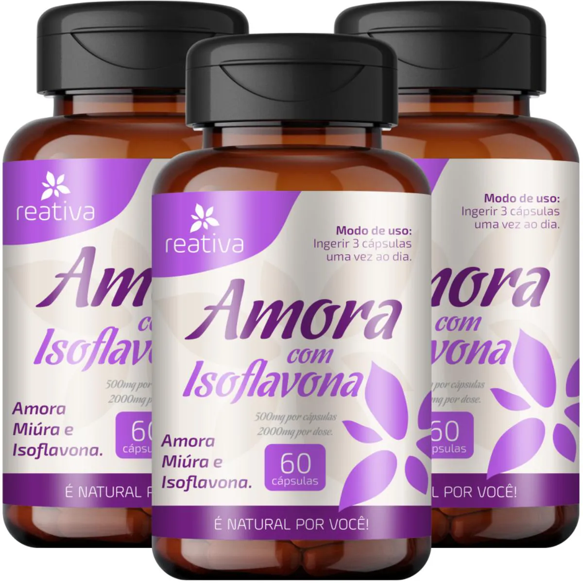 3 AMORA COM ISOFLAVONA 180 CAPS