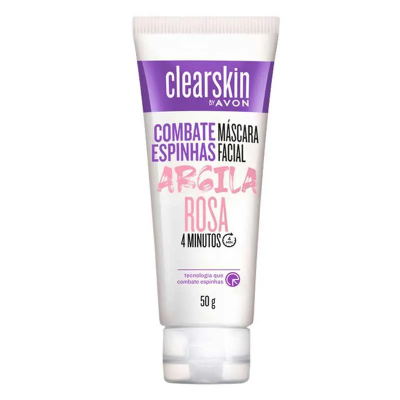 AVON CLEARSKIN ARGILA ROSA COMBATE ESPINHAS MASCARA FACE 50G