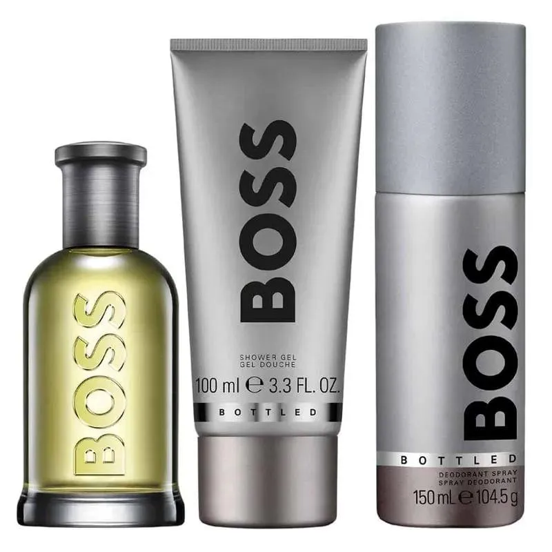 KIT HUGO BOSS BOSS BOTTLED - EDT 100 ML + SHOWER GEL + DEO 150 ML