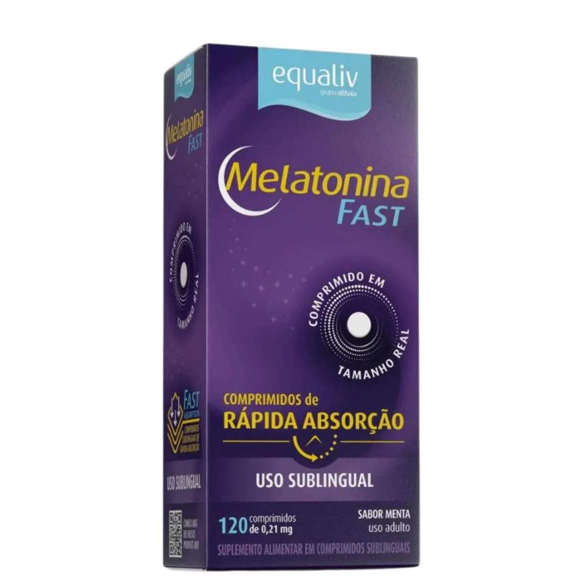 SUPLEMENTO ALIMENTAR EQUALIV MELATONINA FAST - 120 COMPRIMIDOS SUBLINGUAIS