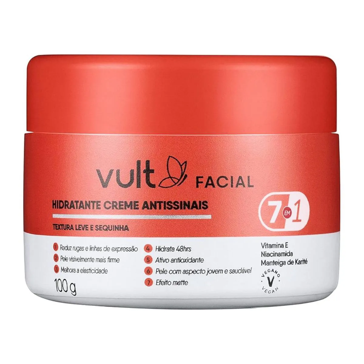 CREME FACIAL ANTISSINAIS 7 EM 1 TEXTURA LEVE 100G - VULT