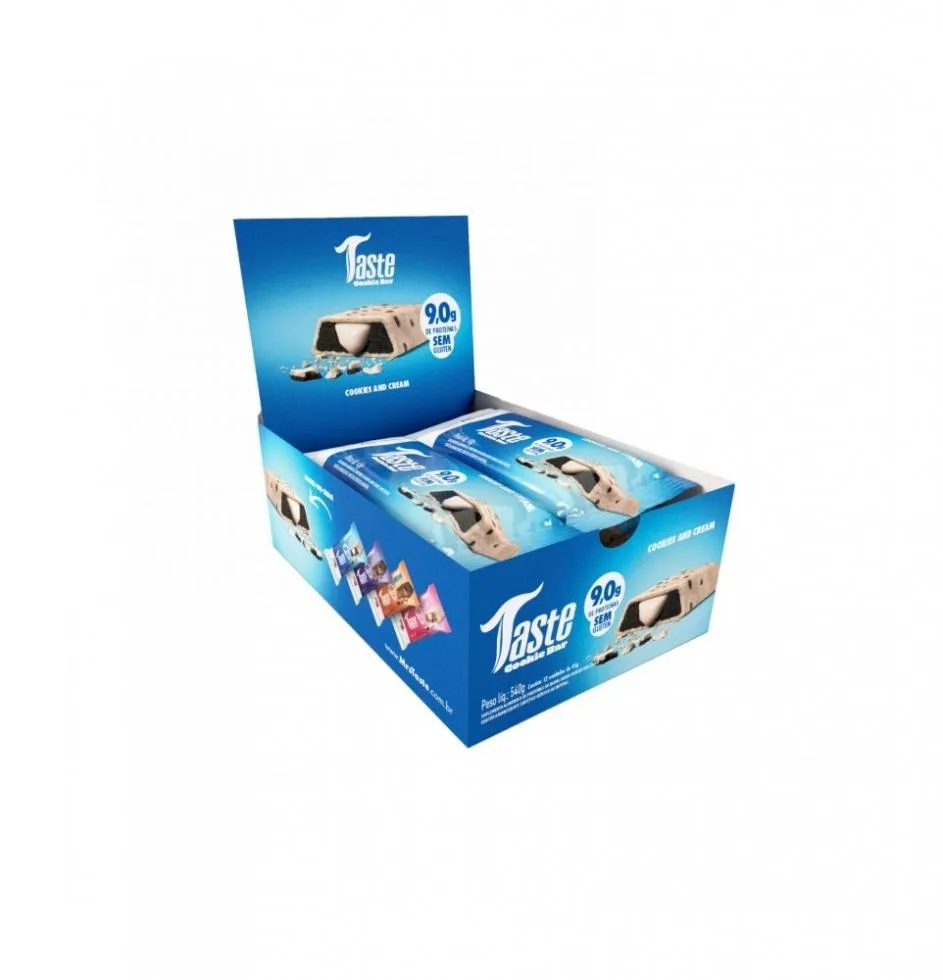 TASTE COOKIE BAR DISPLAY (12 UNID 45G) - SABOR: COOKIES E CREAM