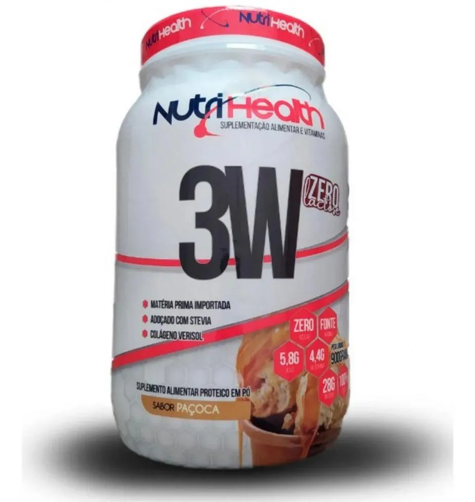 WHEY 3W ZERO LACTOSE (900G) - SABOR: PAçOCA