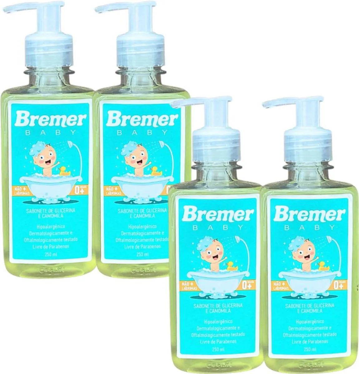BREMER BABY SABONETE INFANTIL GLICERINA E CAMOMILA 250ML DEMAZON 4UN
