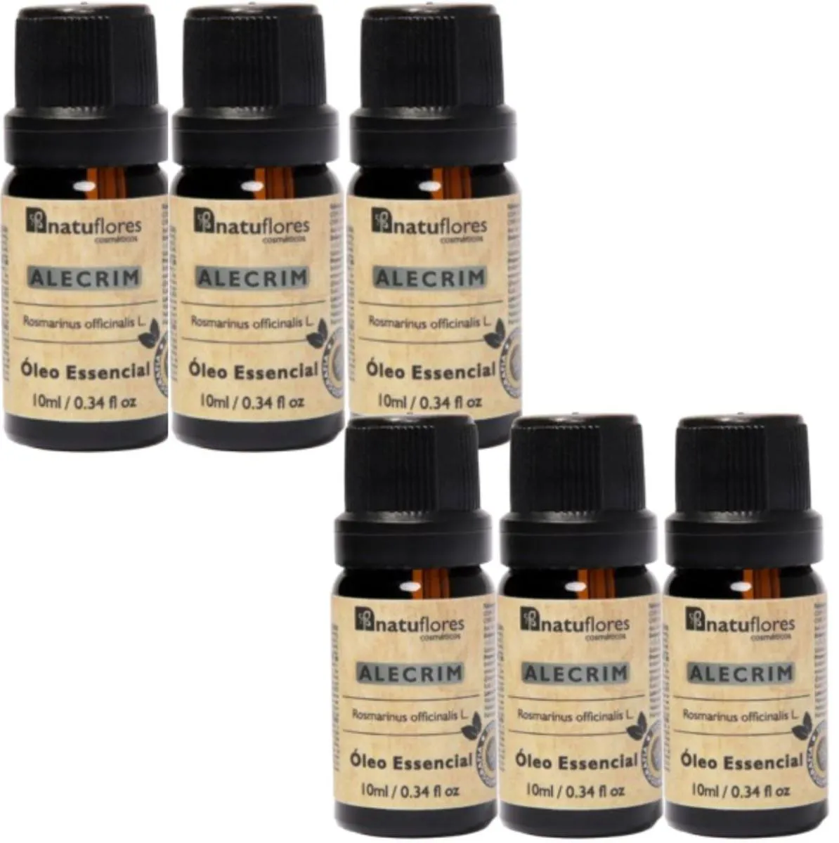 OLEO ESSENCIAL ALECRIM  PURO 10ML NATUFLORES KIT 6 UND