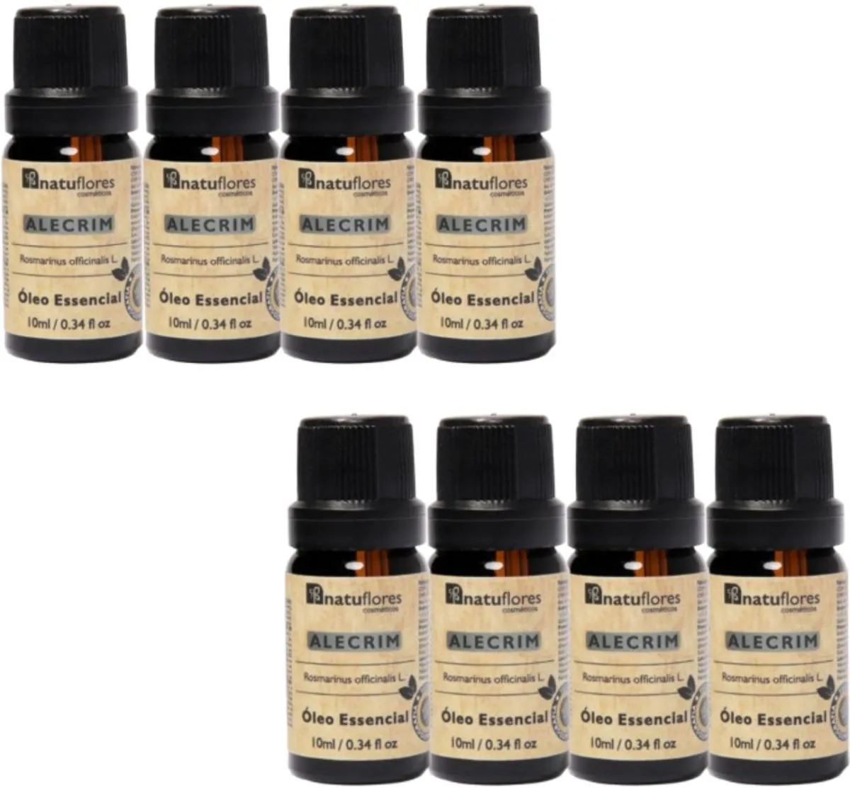 OLEO ESSENCIAL ALECRIM  PURO 10ML NATUFLORES KIT 8 UND