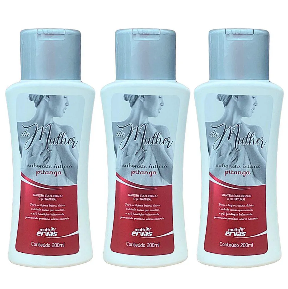 SABONETE ÍNTIMO  MULTY ERVAS PITANGA 200ML DEMAZON 3UN