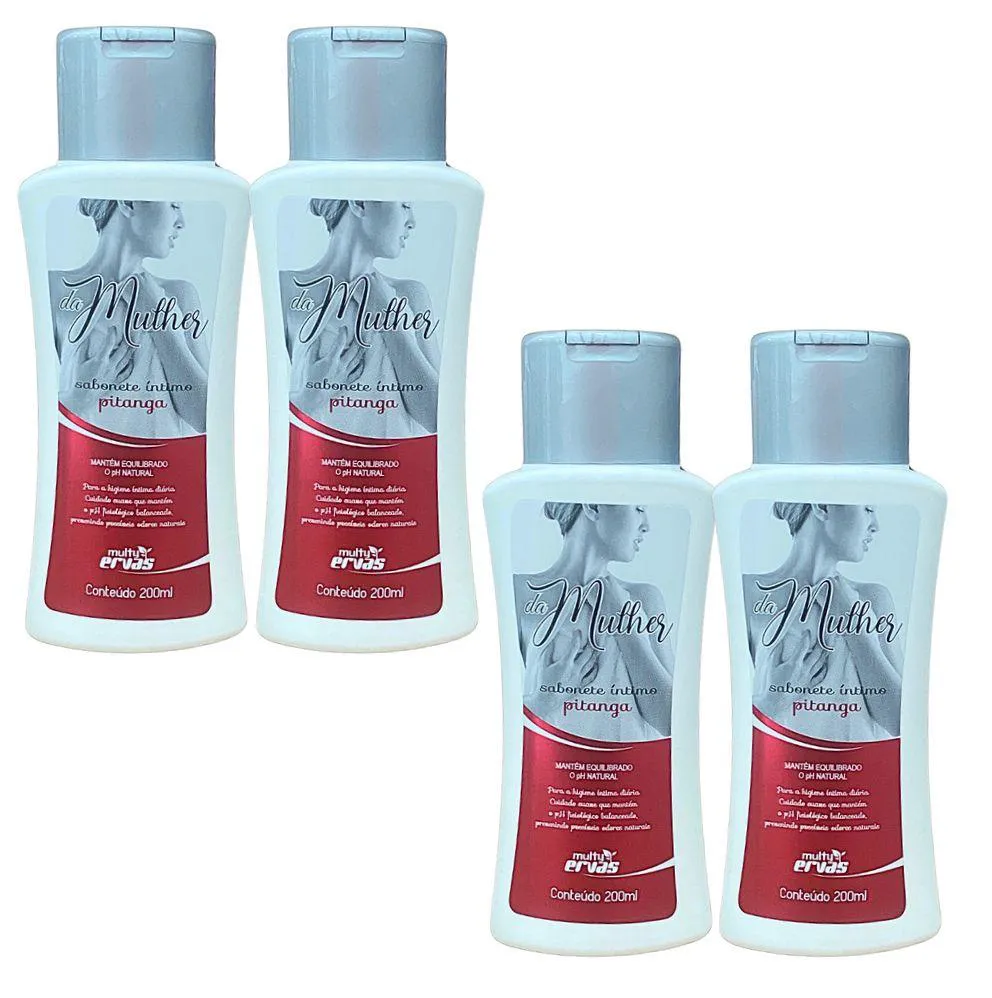 SABONETE ÍNTIMO  MULTY ERVAS PITANGA 200ML DEMAZON 4UN