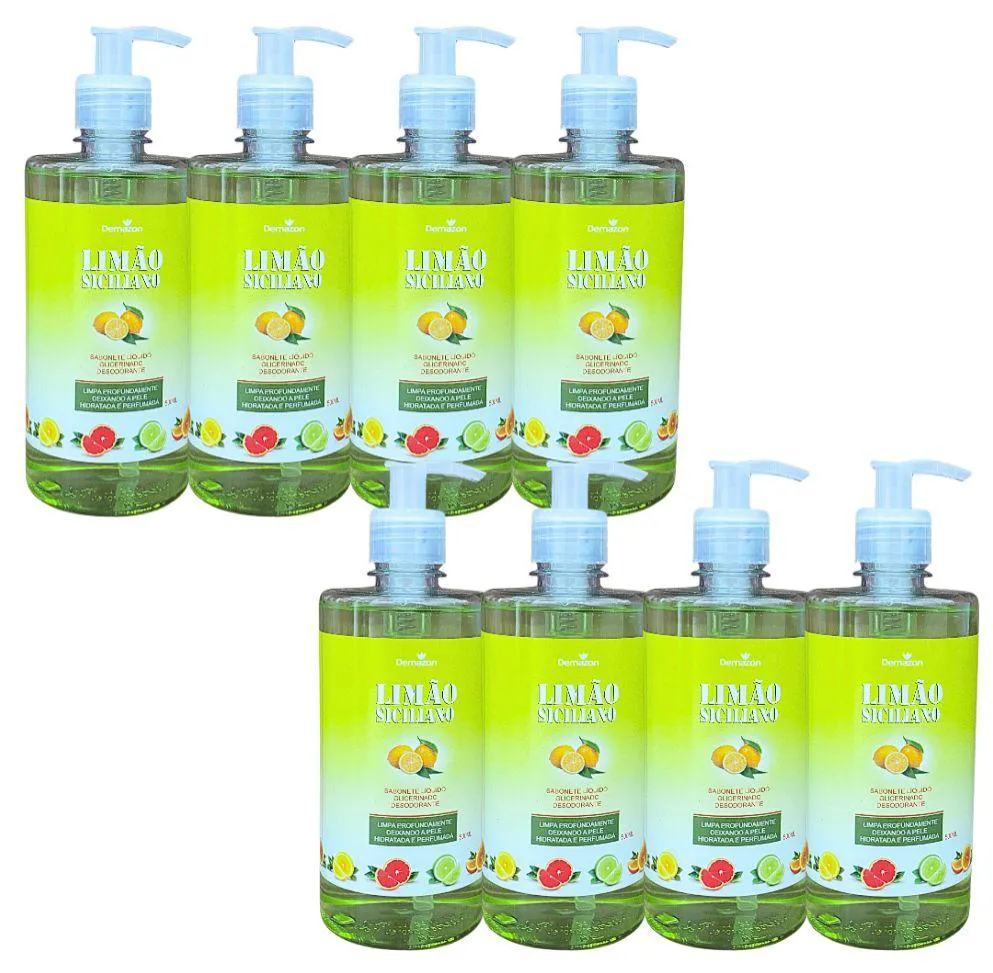 SABONETE LIQUIDO  LIMÃO SICILIANO 500ML DEMAZON 8UN