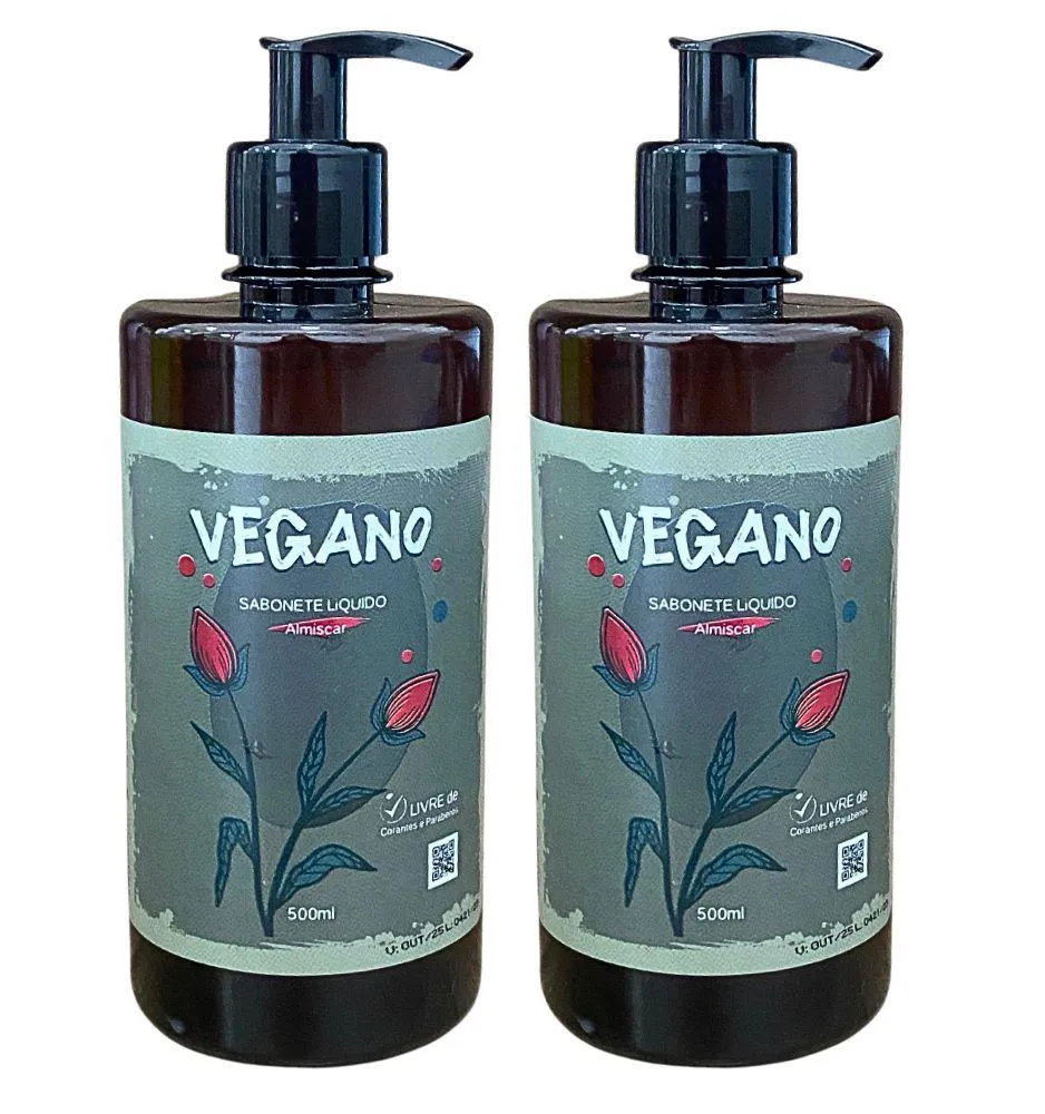 SABONETE LIQUIDO  VEGANO  ALMISCAR 500ML DEMAZON 2UN