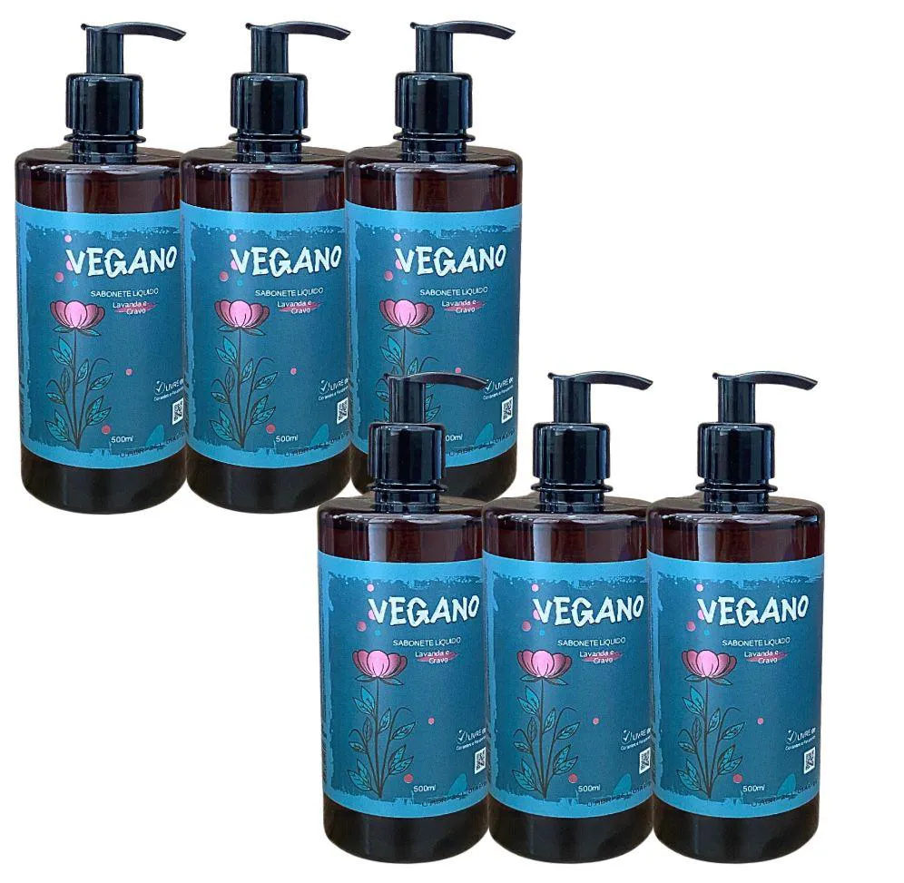 SABONETE LIQUIDO  VEGANO  LAVANDA E CRAVO 500ML DEMAZON 6UN