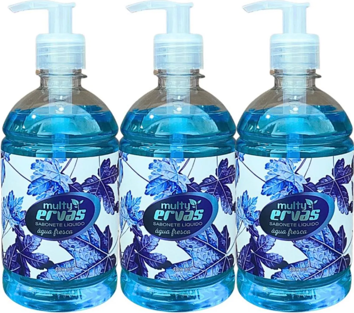SABONETE LIQUIDO MULTI ERVAS AGUA FRESCA  480ML DEMAZON 3UN